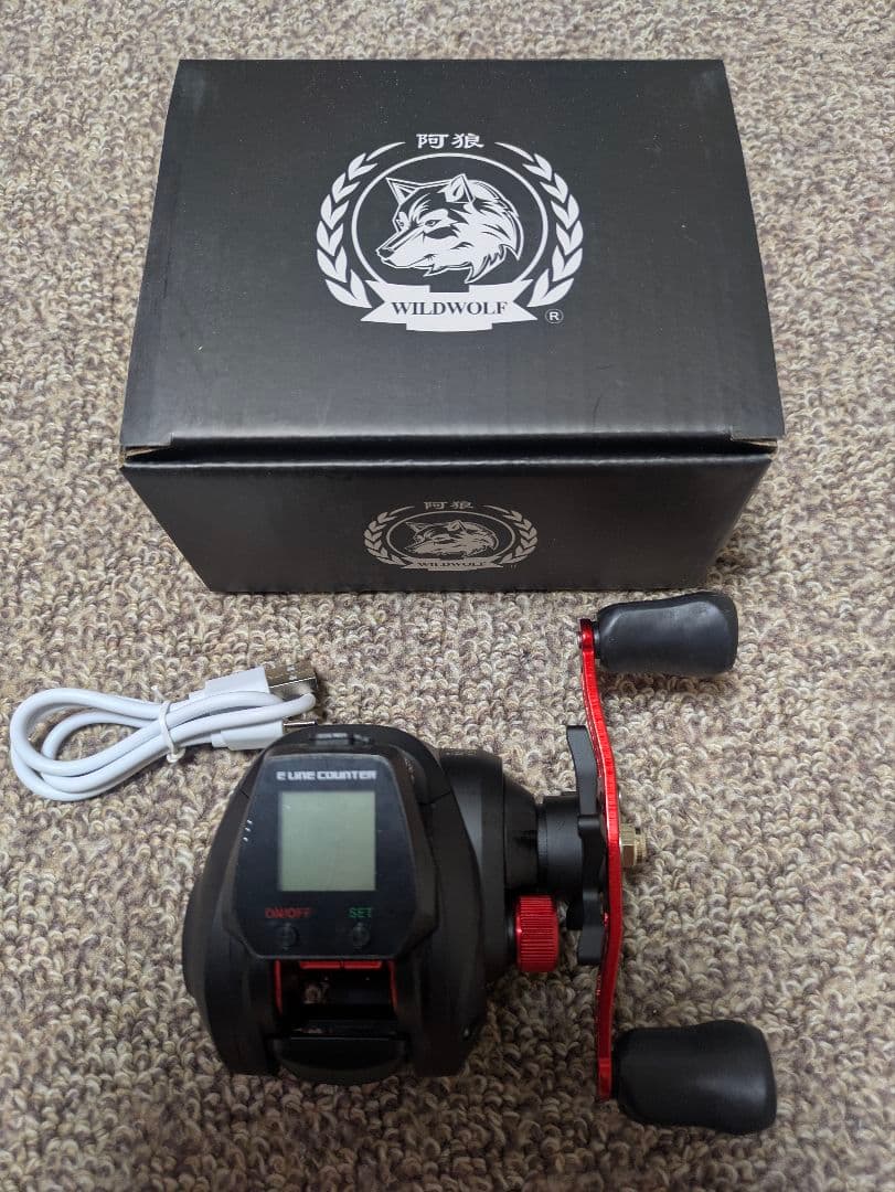（DM301R）デジタルカウンター付ベイトリール右巻き ダブルハンドル（新品）