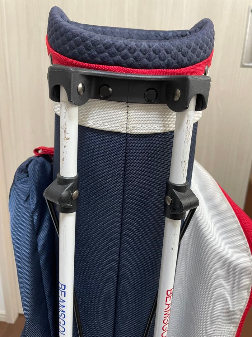 BEAMS GOLF スタンドバッグ ネイビー/ホワイト/レッド