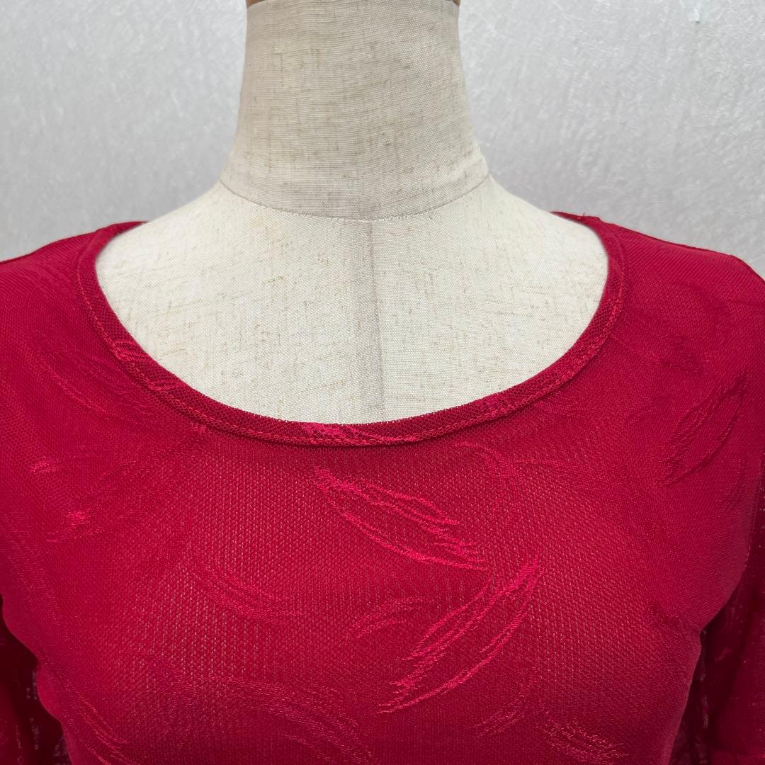 新品 社交ダンス トップス ダークレッド