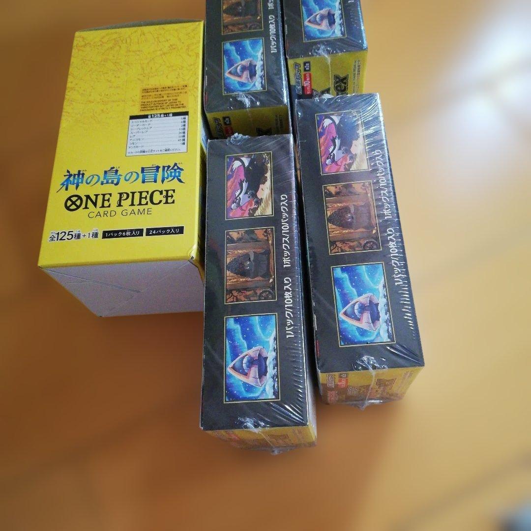 ポケモンMEGAドリームex4ボックスシュリンク付き。ワンピース神の島1ボックス