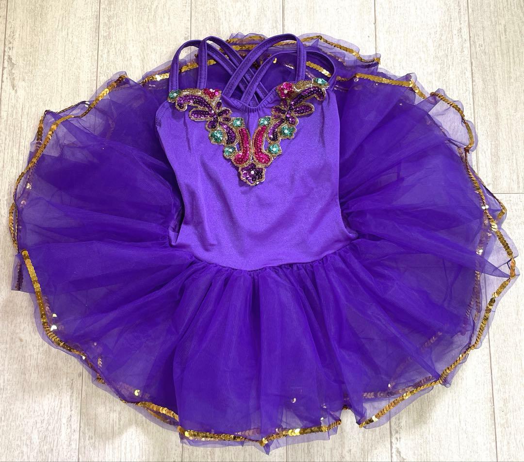 く*こ様 ♡美品【5着おまとめ】⑦キラキラ豪華♡レオタードチュチュパープル sm