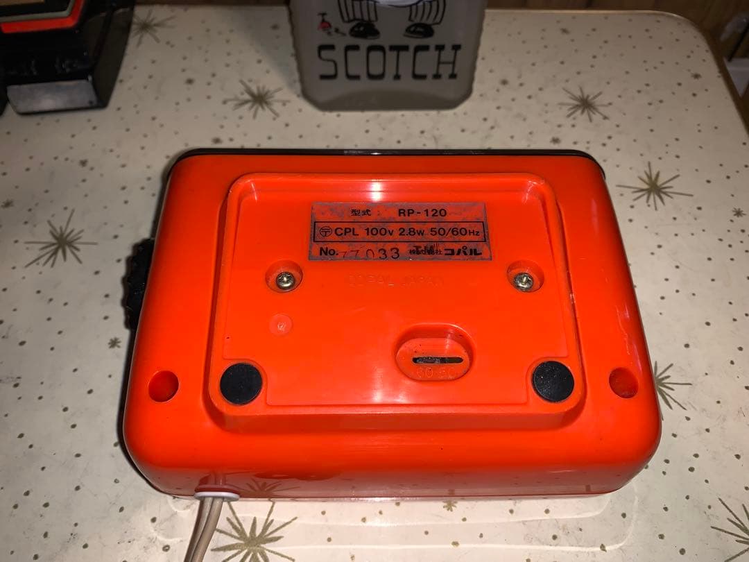 昭和レトロ　動作品　コパル　パタパタ時計　オレンジ　スペースエイジ　レトロポップ