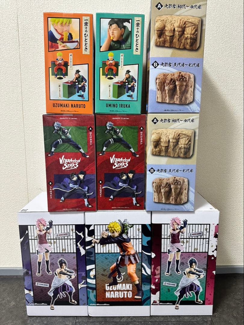 ナルト フィギュア9点セット 一楽 Grandista カカシ オビト 火影岩他