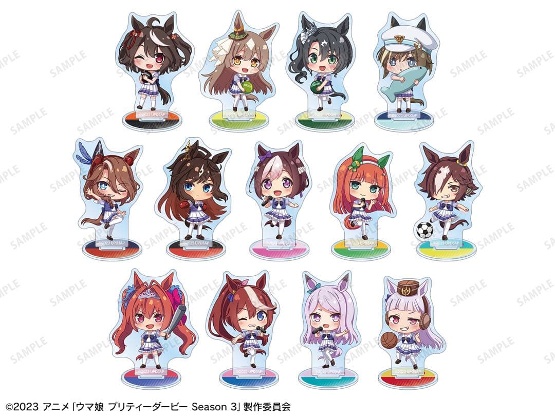 ウマ娘 ラウンドワン ちびキャラ トレーディング缶バッジ アクリルスタンドBOX