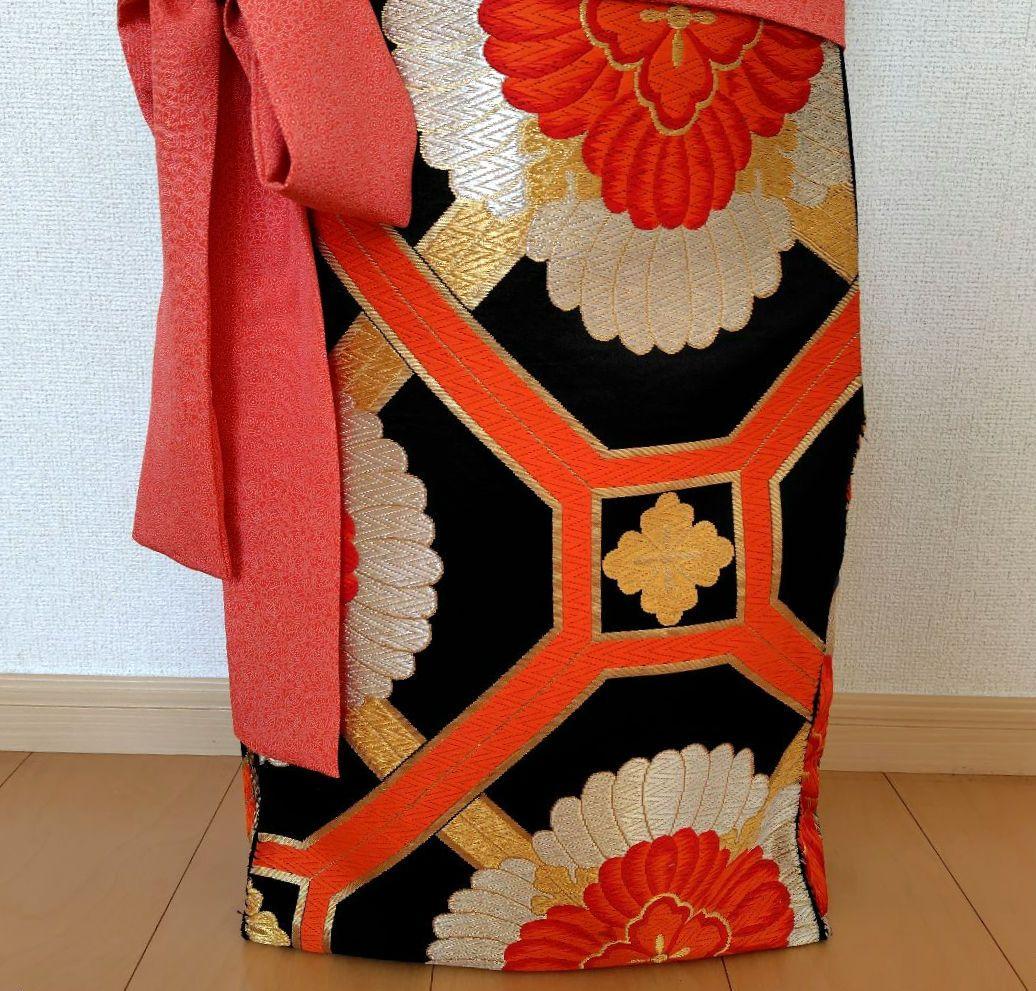 お琴カバー【憐】着物帯 ゆたん油単ハンドメイド 和楽器 正絹 袋帯 生田流山田流