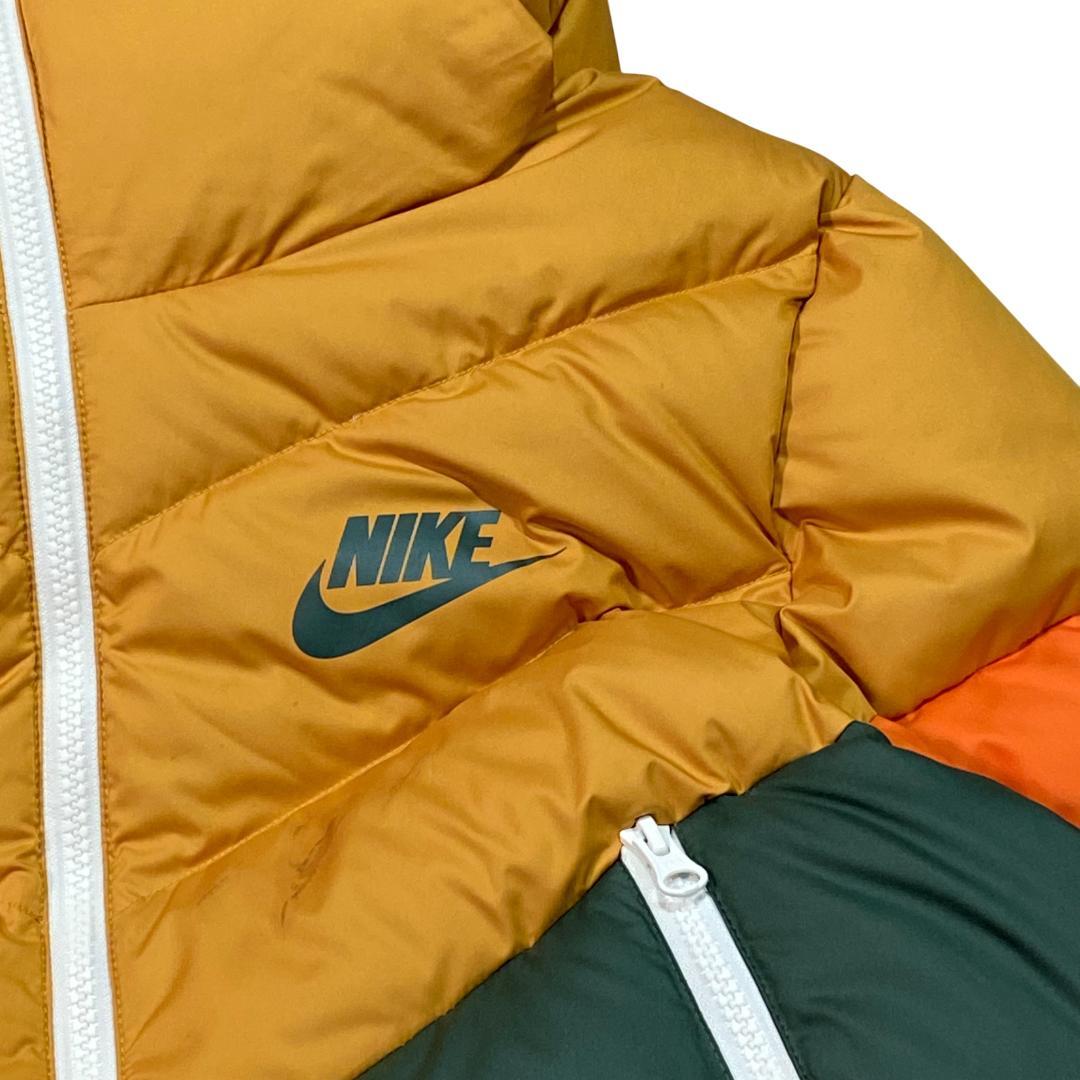 NIKE ナイキ フード付き ダウン ジャケット M ベージュ グリーン ゴルフ