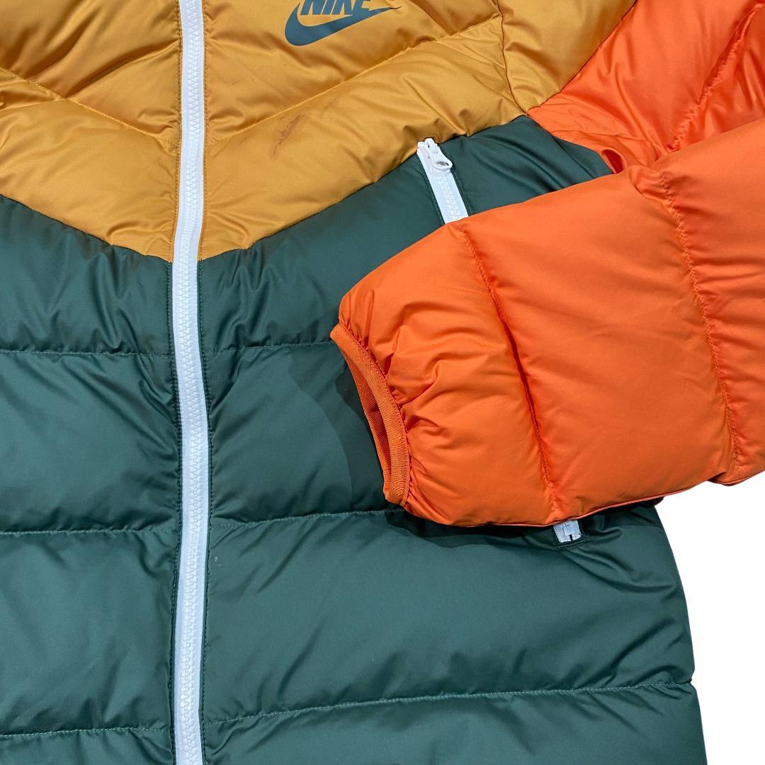 NIKE ナイキ フード付き ダウン ジャケット M ベージュ グリーン ゴルフ