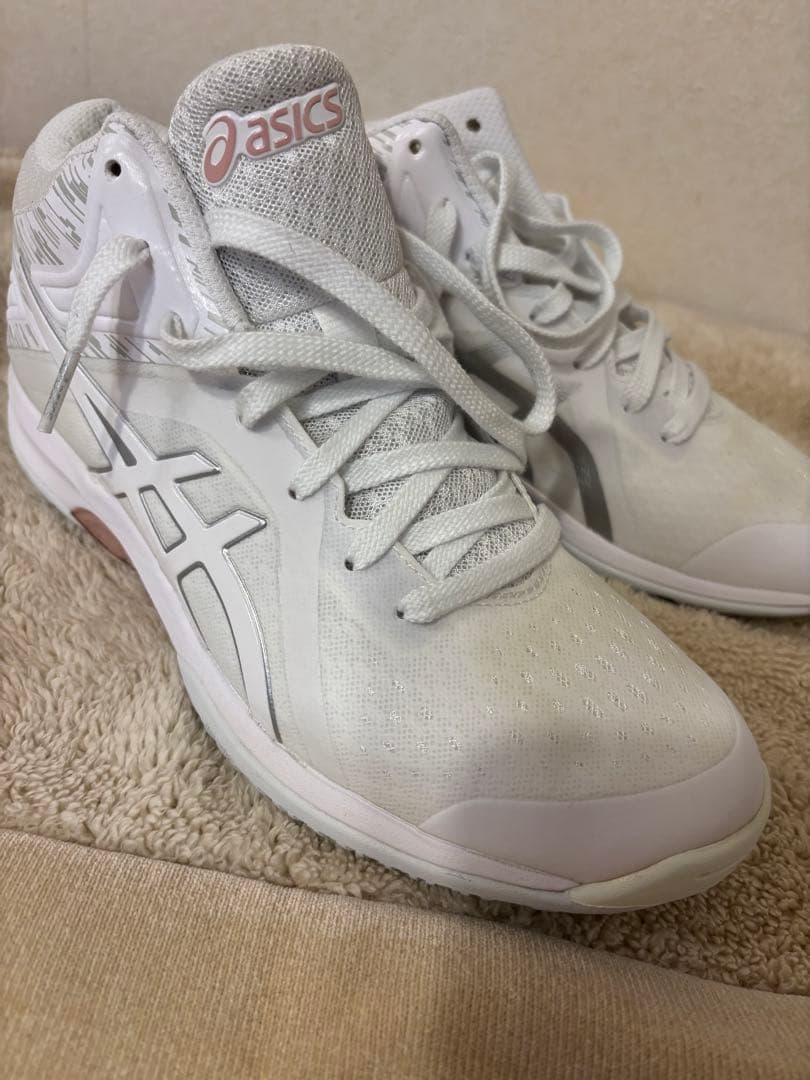 値下げasics LADY GELFAIRY 8 25.5cm ホワイト/ピーチ