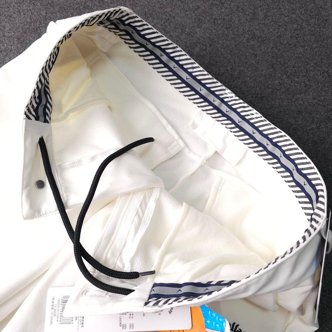 新品未使用 キャロウェイ 8WAYストレッチ 裏起毛 防風ゴルフパンツ 白 M
