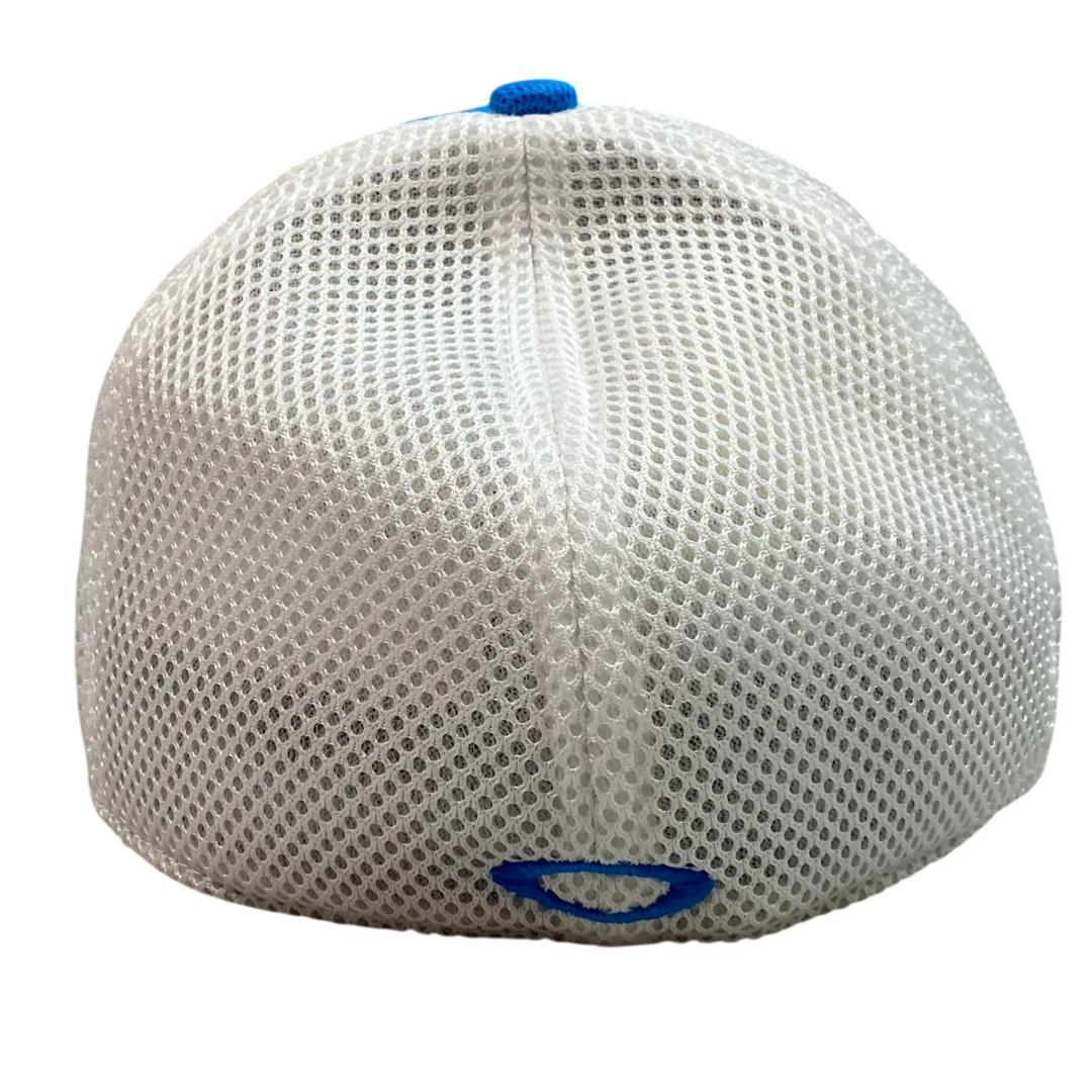 オークリー OAKLEY メッシュ キャップ ブルー L/XL ゴルフ ロゴ柄