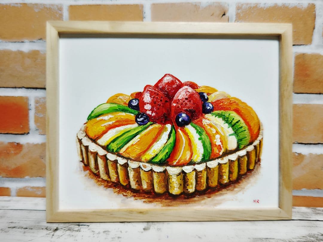 油絵 絵画 【カラフルフルーツタルト】