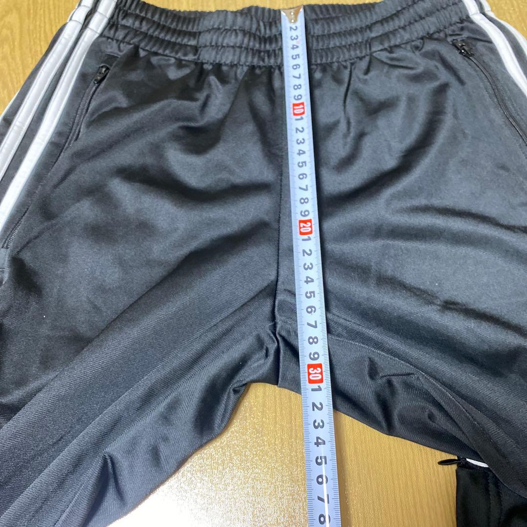 adidas ブラック トラックパンツ　ストライプ　ジャージ　裾ジップ