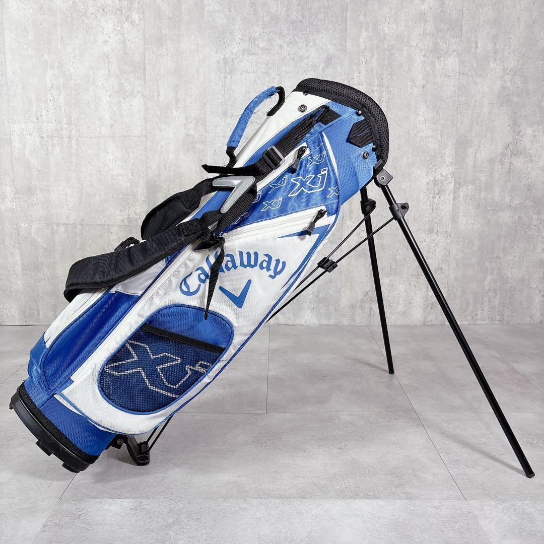 T455 Callaway XJ ジュニア キャディバッグ 単品 スタンド 青白