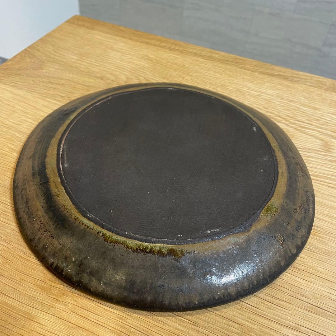 【市岡 泰】しずく皿　Lサイズ　約22cm 作家のうつわ　美品　黄&黒