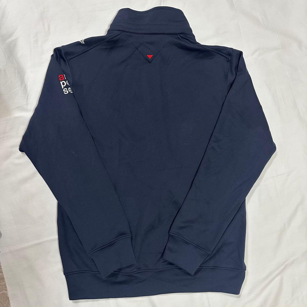 And per se ネイビー ジップアップジャケット ロゴ入り