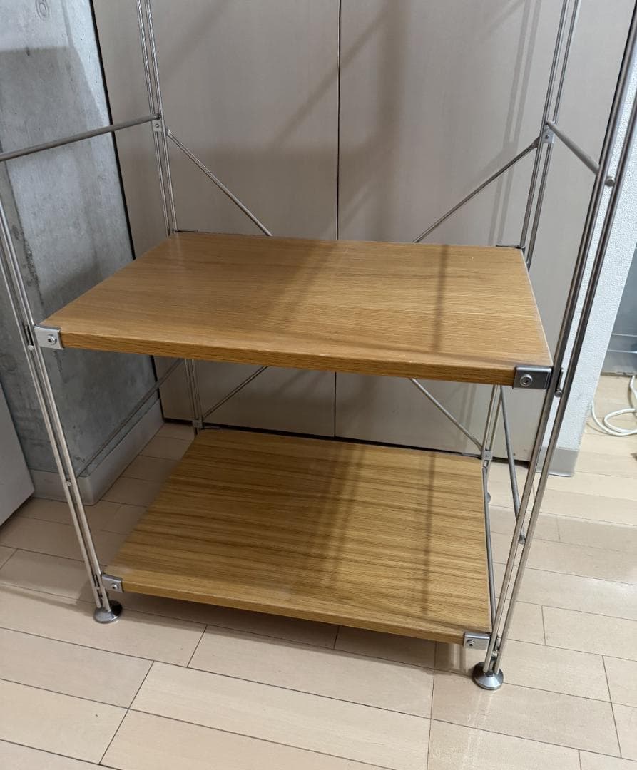 【エリー】無印良品 ユニットシェルフ 板４段+ハンガーバー1