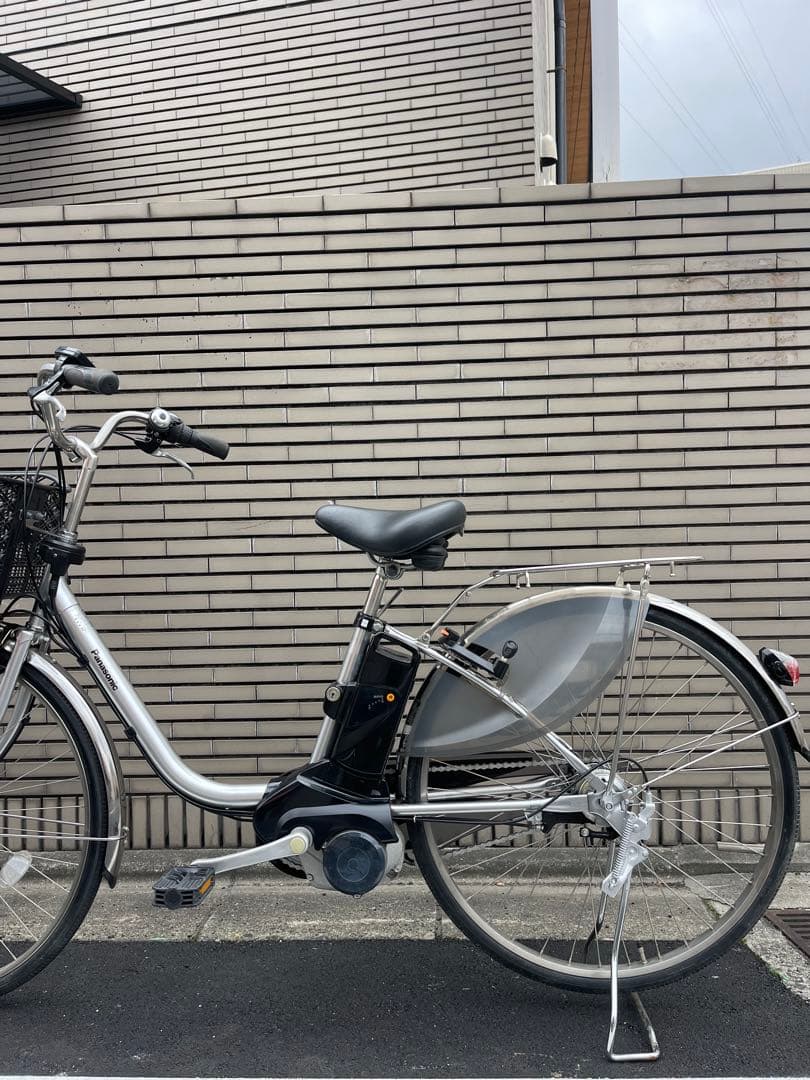 8.9ah Panasonic電動アシスト自転車 シルバー バスケット付き