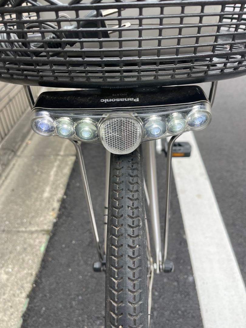 8.9ah Panasonic電動アシスト自転車 シルバー バスケット付き