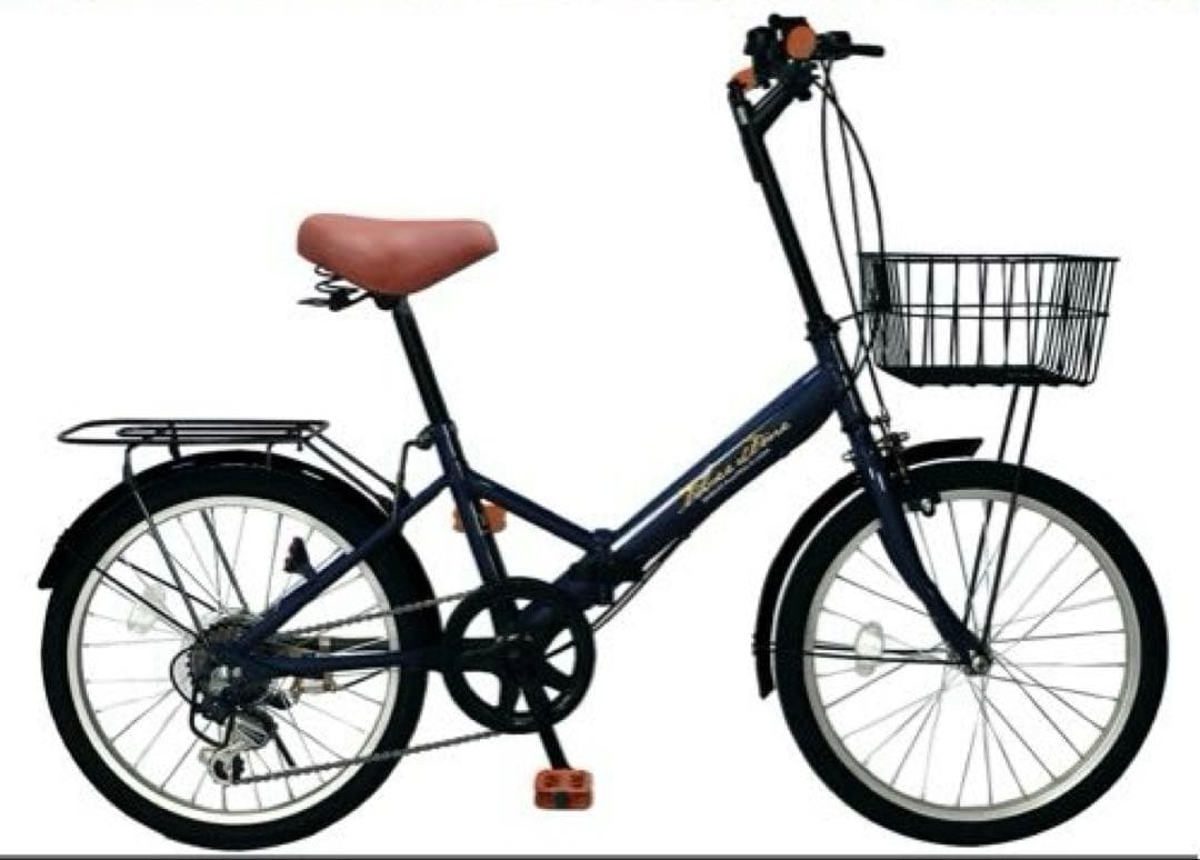 神戸★ほぼ未使用(詳細下記)★折りたたみ自転車★20インチ★6ギア★カゴつき
