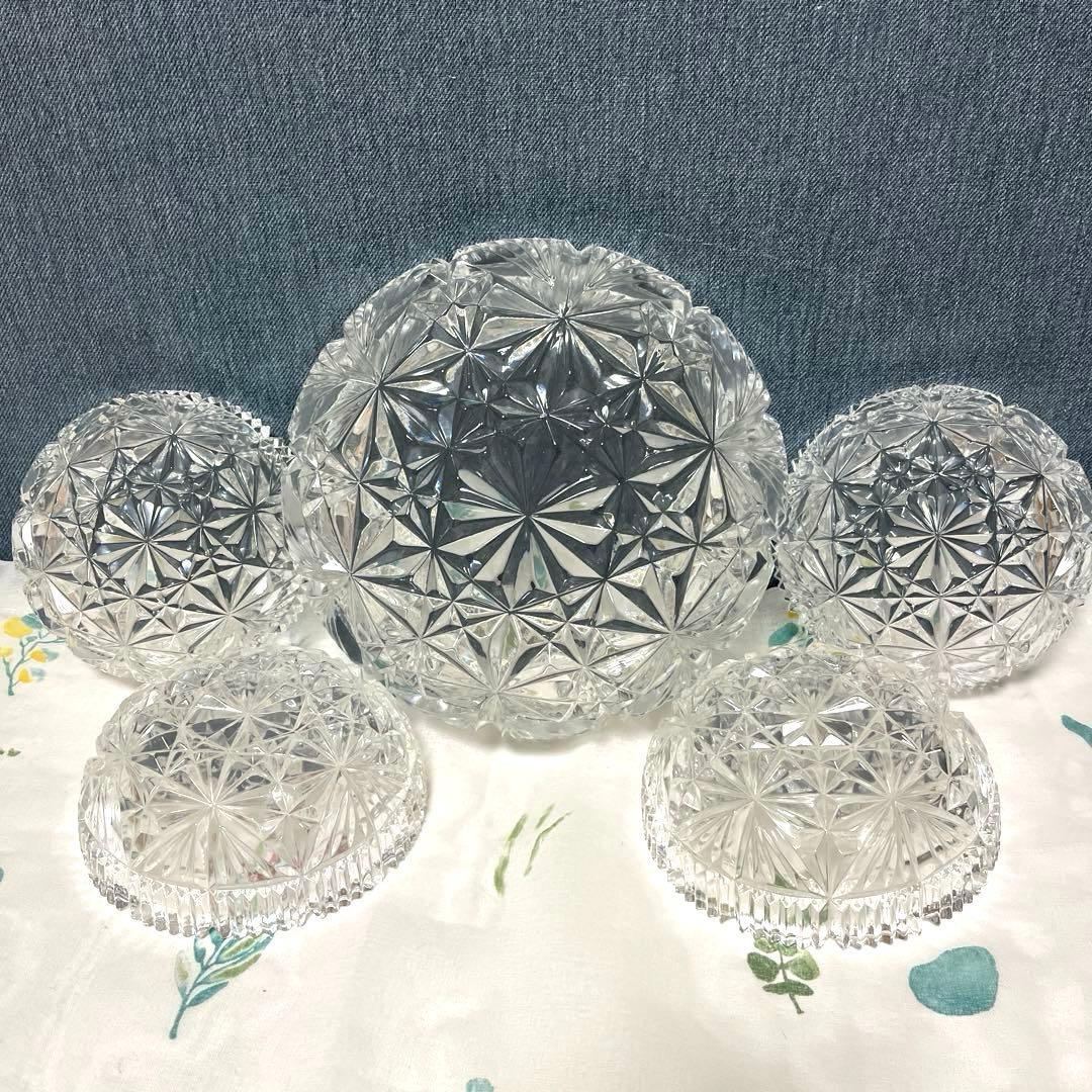 HOYA クリスタルガラス 食器セット鉢　大1 中4 ★5セット　新品未使用☆