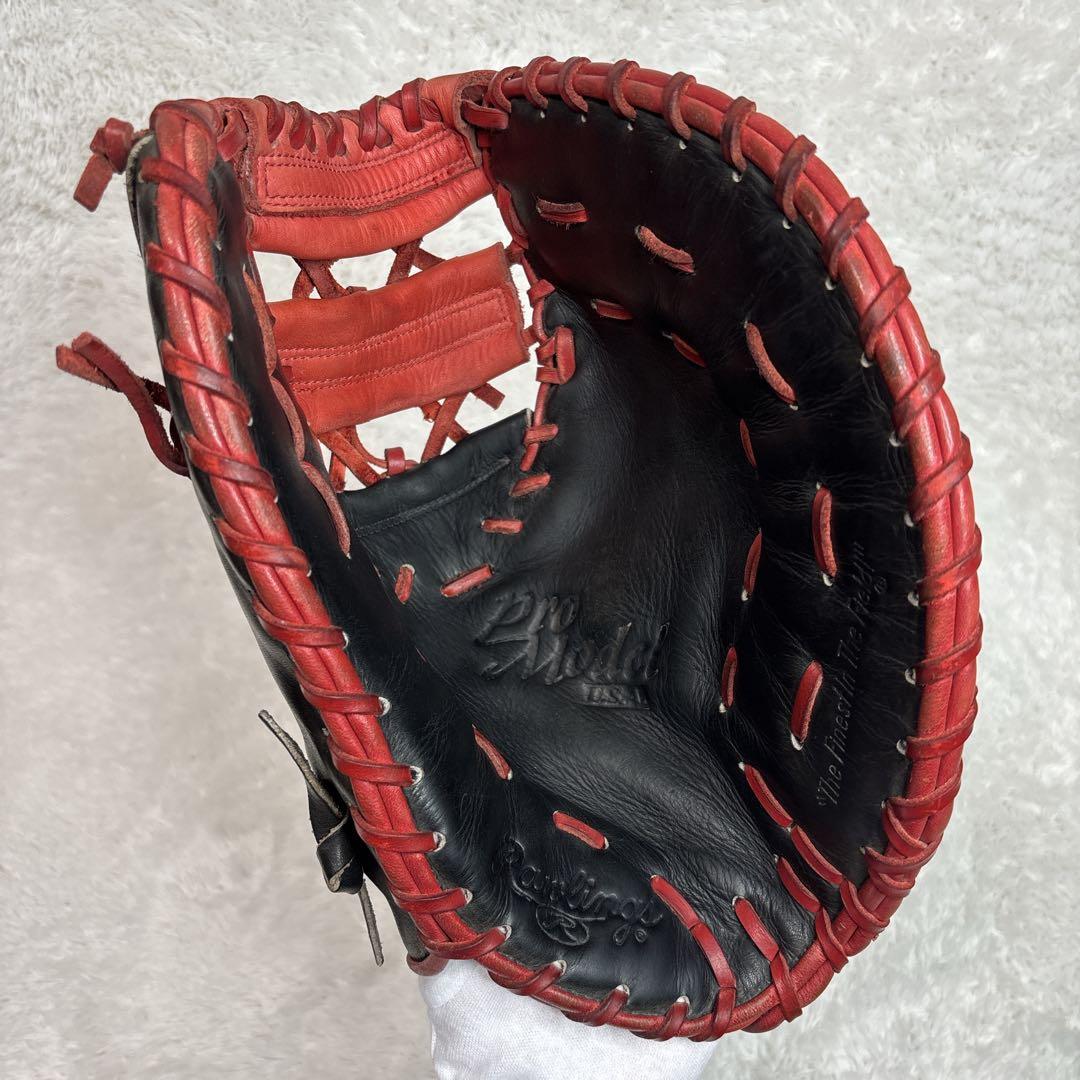 Rawlings 軟式用　ファーストミット　プロモデル　USA グローブ　黒　赤