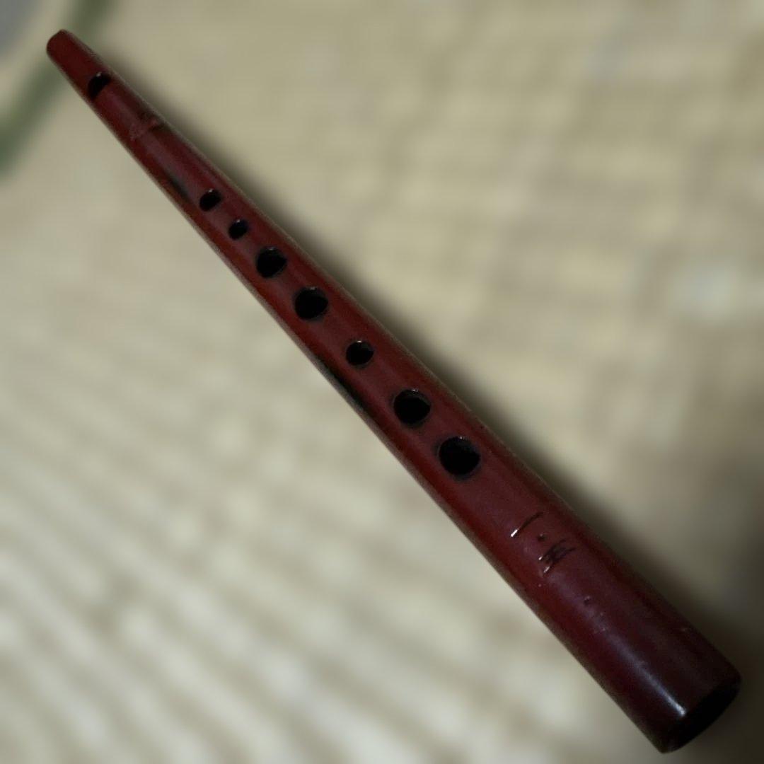 篠笛(しの笛)横笛 蝴蝶 紅紫檀 7穴 1.5本調子