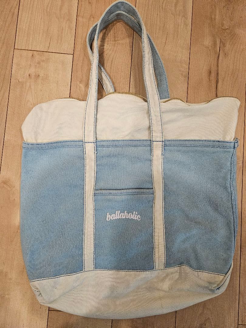 ballaholic 水色 トートバッグ インナーポケット付き　L