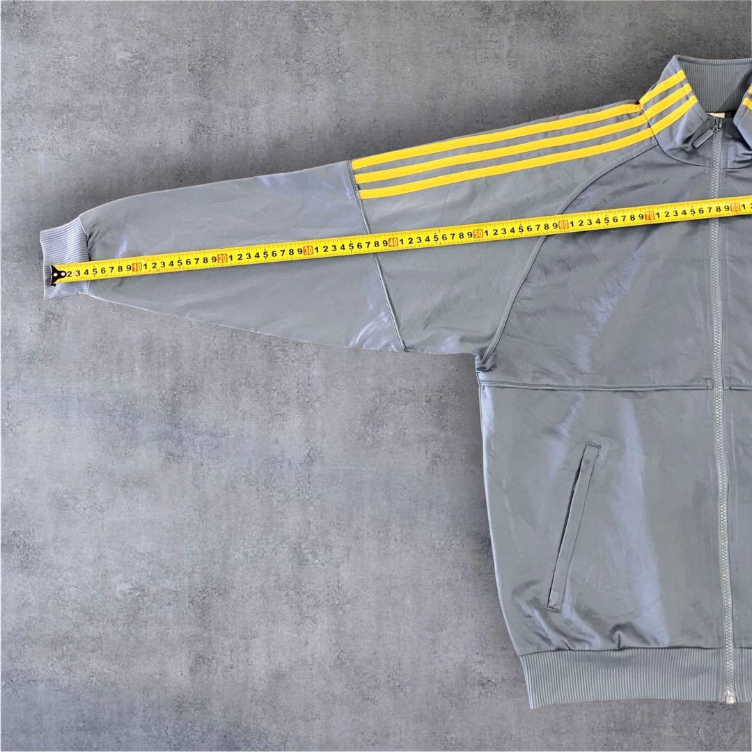 adidas トラックジャケット 90s〜 くすみグレー×イエロー L相当 希少