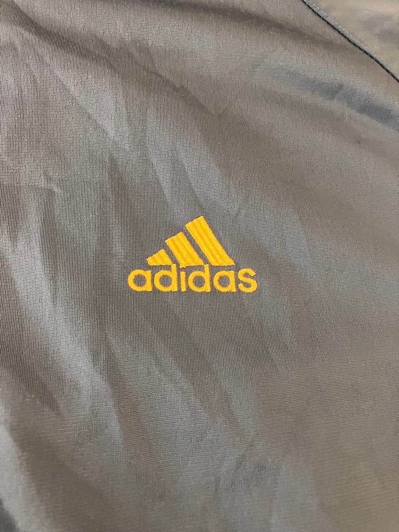 adidas トラックジャケット 90s〜 くすみグレー×イエロー L相当 希少