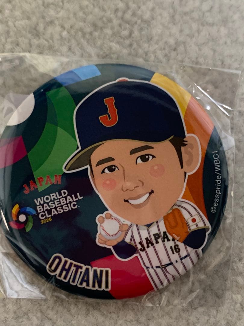 大谷翔平WBC2026缶バッチ 2個 ジャガードフェイスタオル1枚