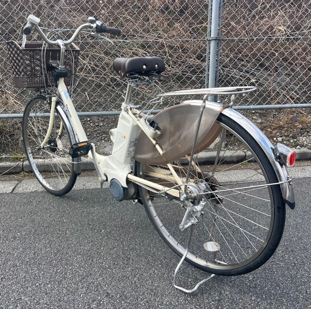 Panasonicエコナビ機能付き電動アシスト自転車きれいなホワイト26インチ