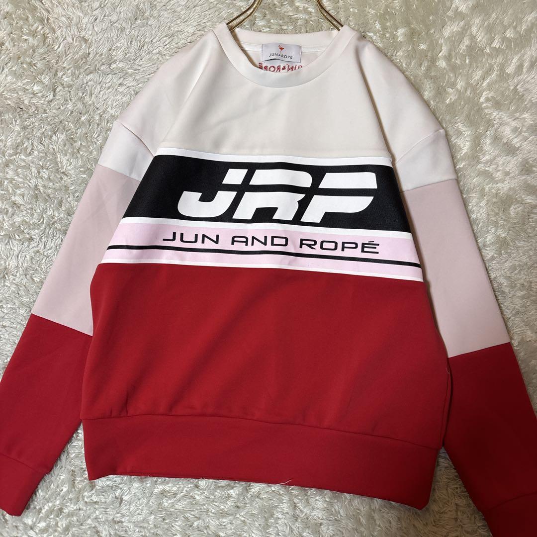 美品＊Jun & Ropeジュンアンドロペ フロントプリントプルオーバー日本製