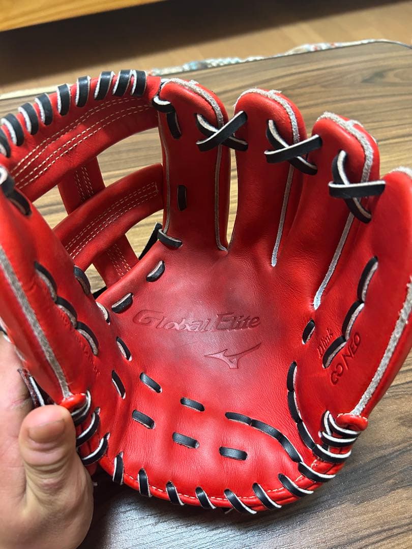 ミズノ Global Elite 硬式グローブ レッド 内野手