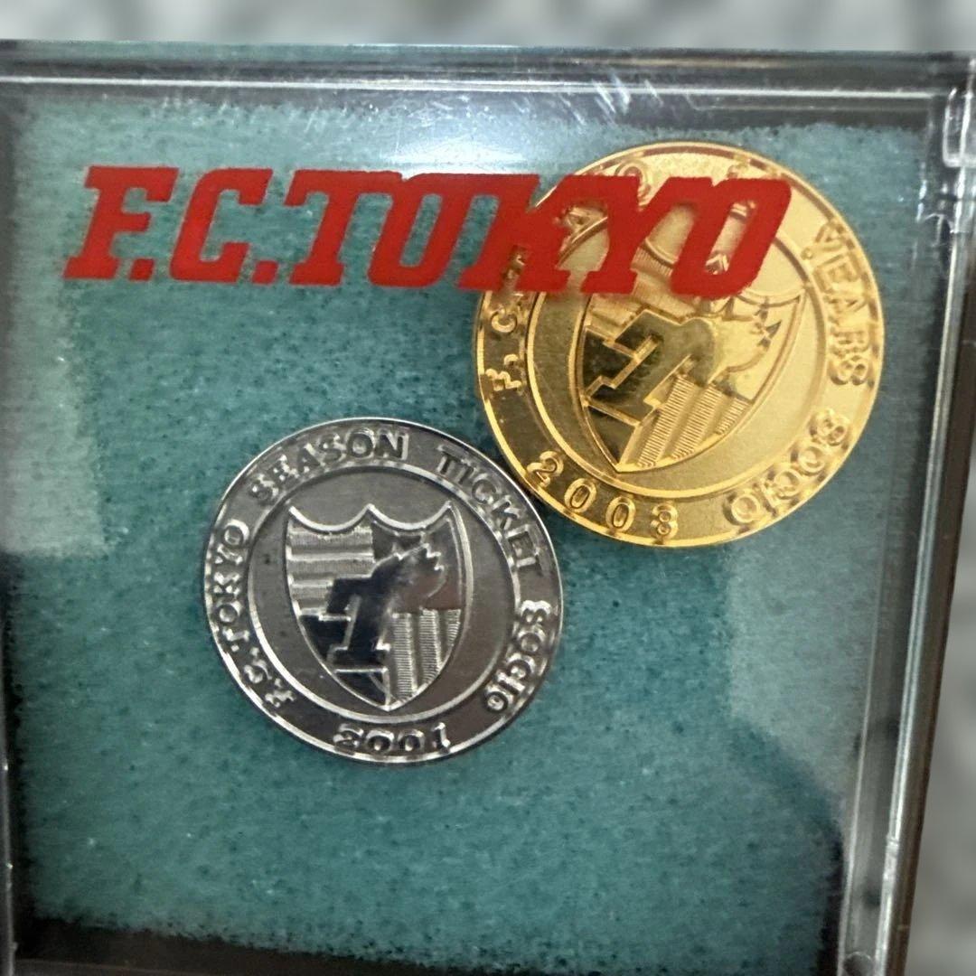 希少 純銀 金張 FC東京 ピンバッジ セット 金 銀製 サッカー 記念品
