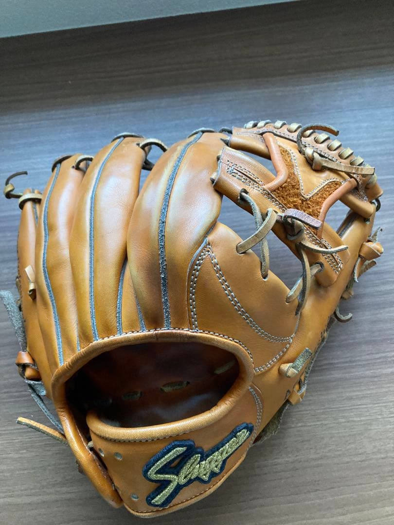スラッガー硬式グローブ オレンジ(内野手用)右投げ
