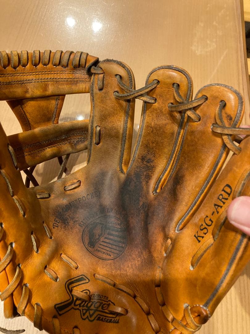 スラッガー硬式グローブ オレンジ(内野手用)右投げ
