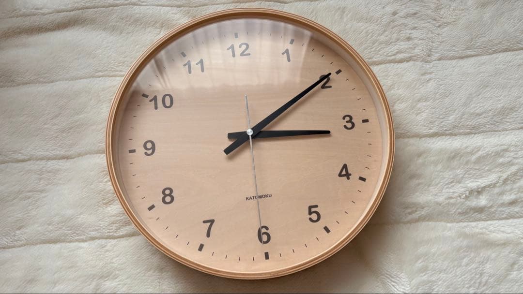 カトモク　KATOMOKU plywood clock 電波時計