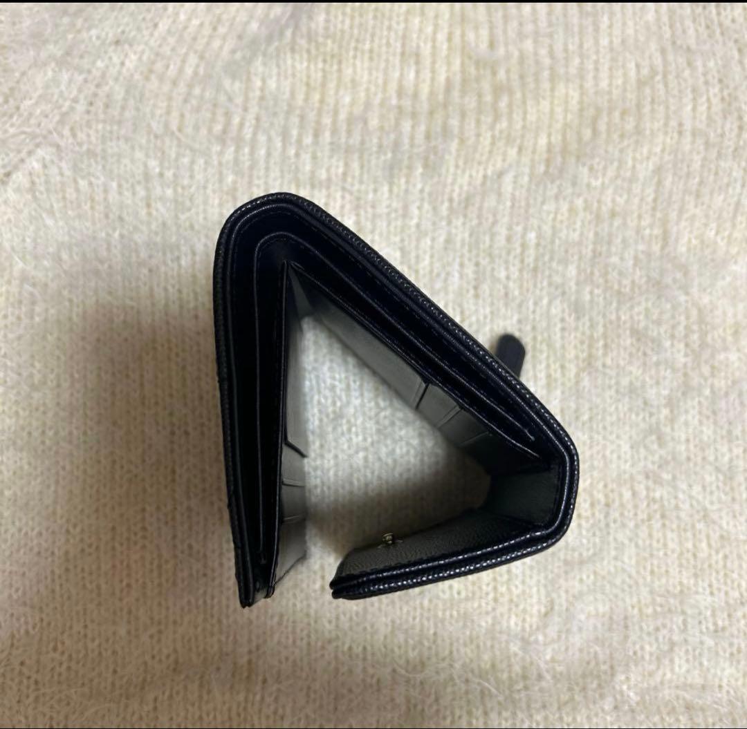 週末価格‼️ブラックレザー三つ折り財布ノベルティ
