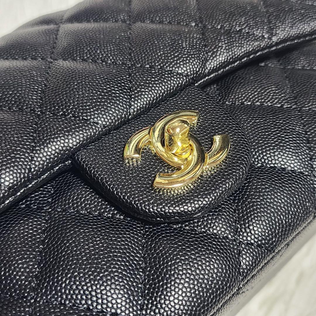 m*2様 再出品　CHANEL　ショルダーバッグ　キャビア　キルティング　黒