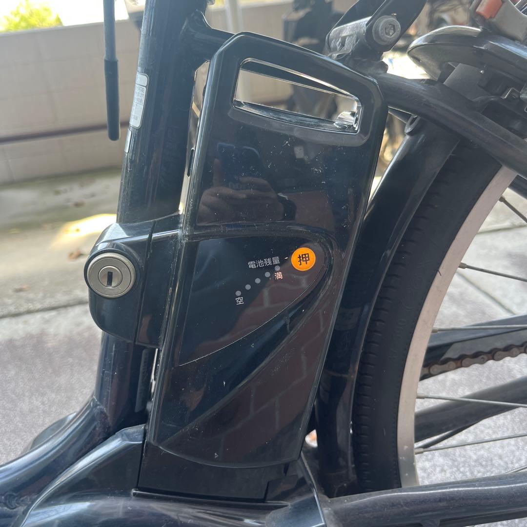 電動アシスト自転車 黒 前カゴ付き