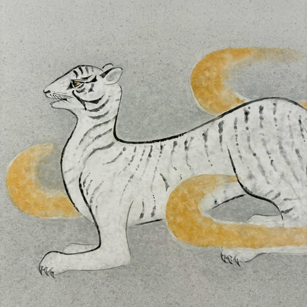 美品 上村淳之「寅」リトグラフ 直筆サイン・印章有 高島屋販売品 上村松園の孫