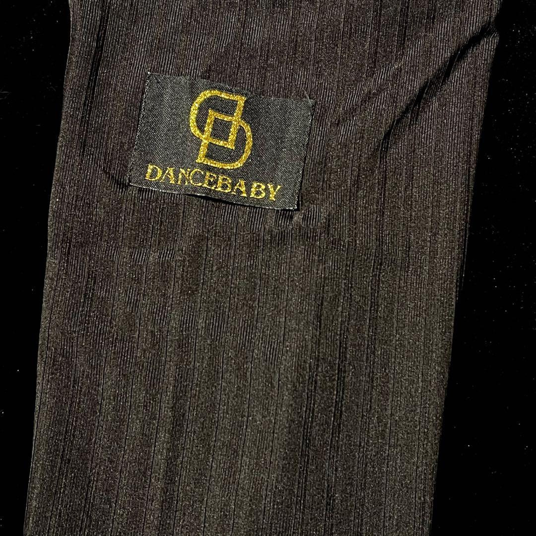 社交ダンス★DANCEBABY メンズシャツ★ストライプブラック★サイズL★新品
