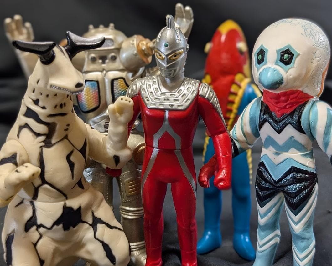 ウルトラセブン＆登場怪獣・宇宙人（ソフビ道）他ミニソフビ５体セット
