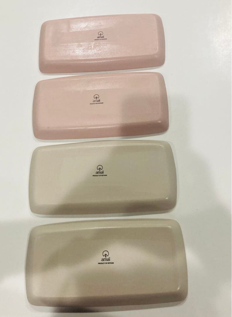 amai アマイ　長方形皿 4枚セット ピンク ベージュ