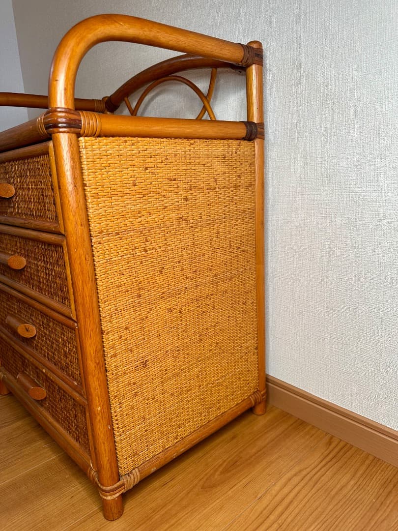ラタンチェスト 4段 籐家具 天然素材