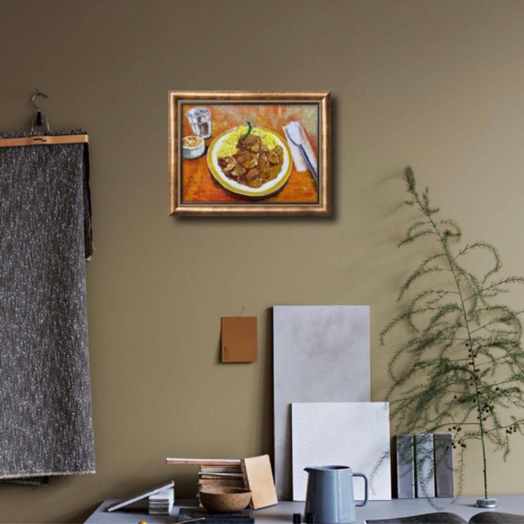 『カレーの店マボロシ』F4 油彩画 oil painting art