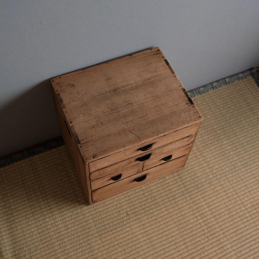 昭和時代の木製引き出し柜 時代物　無垢材
