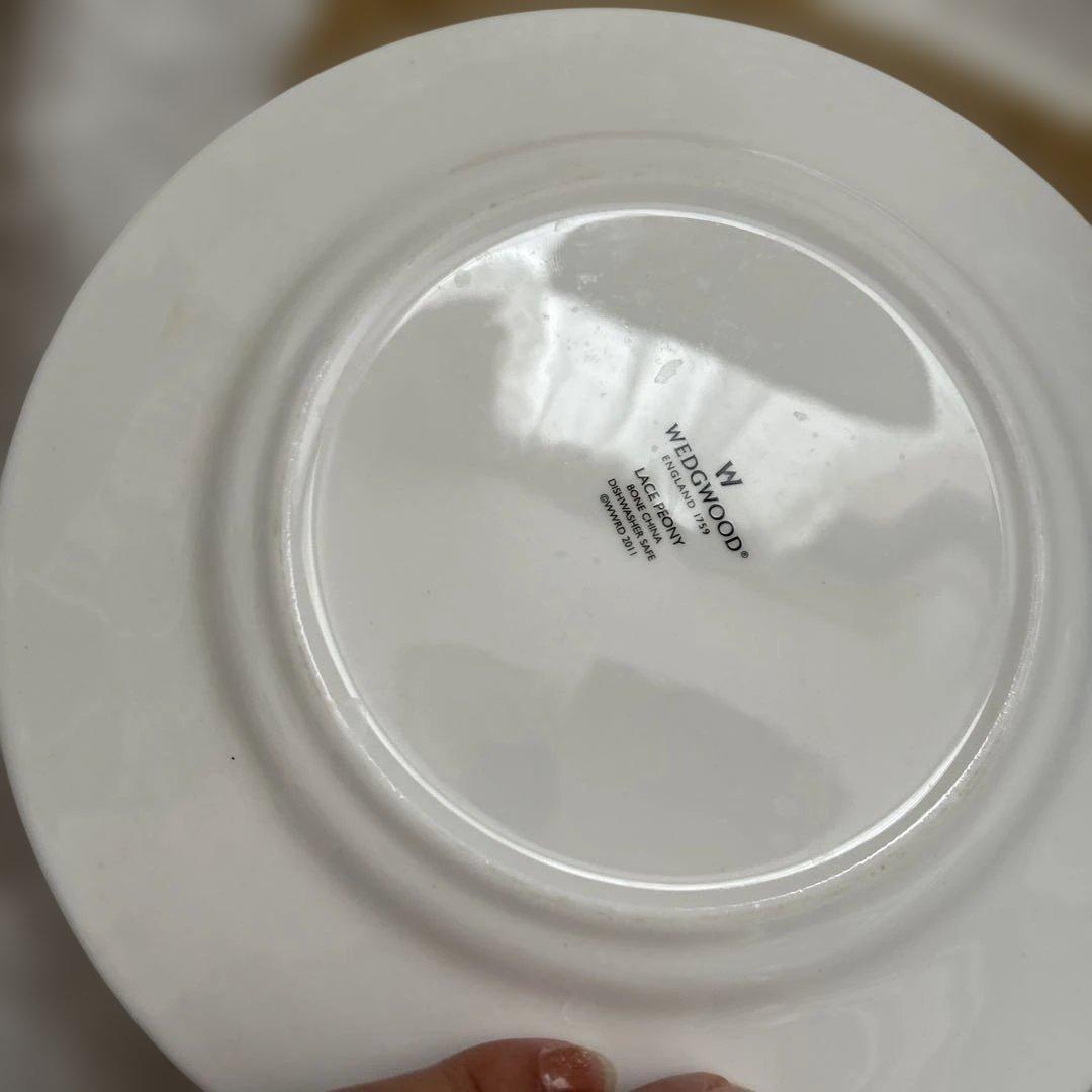 ウェッジウッド　6枚　ボーンチャイナ　レースピオニー　プレート 皿 洋食器
