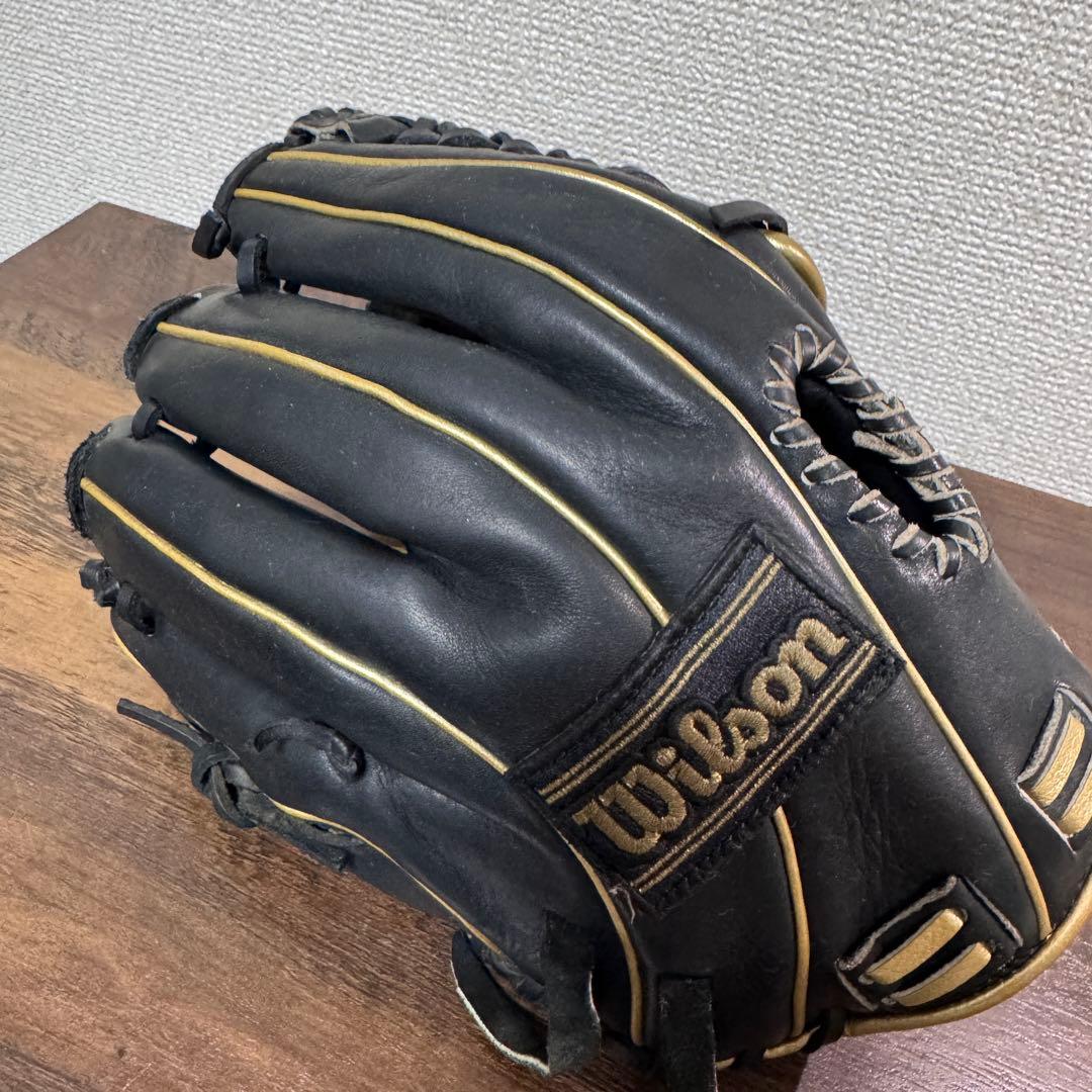 Wilson ウィルソン　オールラウンド　グローブ 軟式 黒×金 土手紐抜