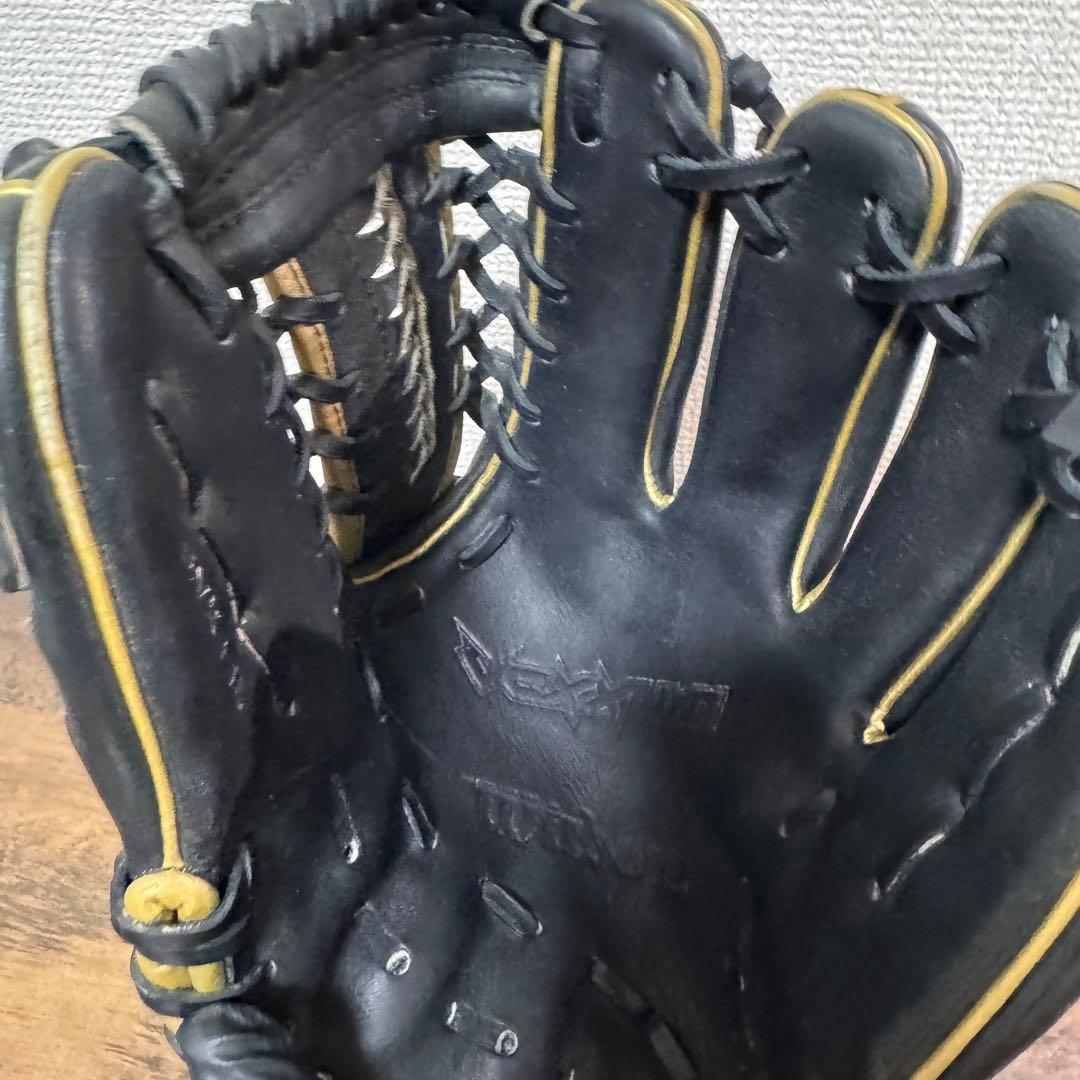 Wilson ウィルソン　オールラウンド　グローブ 軟式 黒×金 土手紐抜